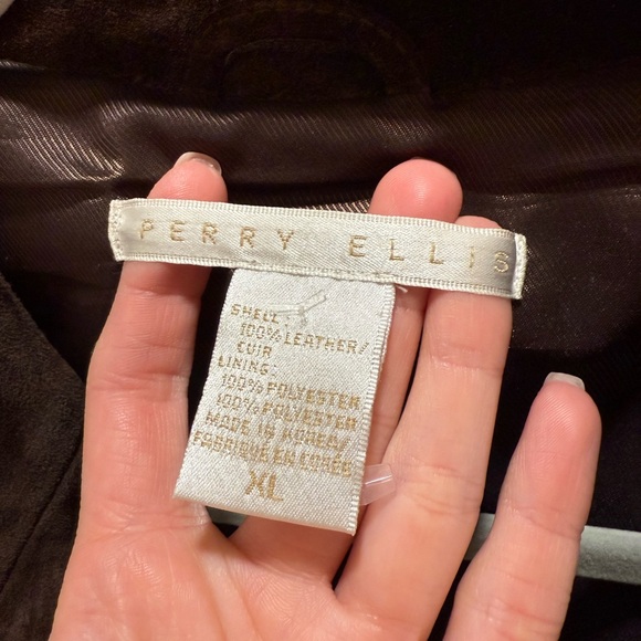 Perry Ellis Dark Brown Suede Jacket - Picture 3 of 3